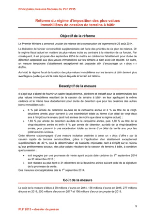 Projet de Loi de Finances pour 2015