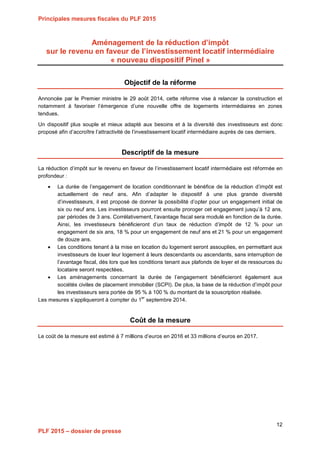Projet de Loi de Finances pour 2015