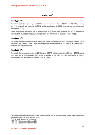 Projet de Loi de Finances pour 2015