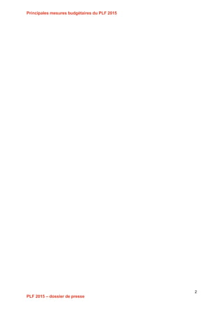 Projet de Loi de Finances pour 2015