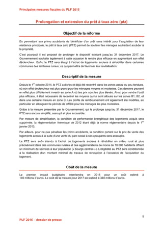 Projet de Loi de Finances pour 2015