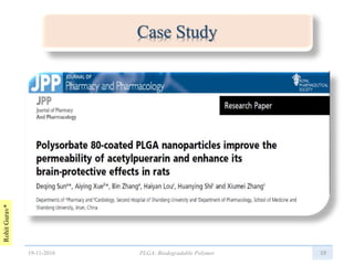 RohitGurav*
19
Case Study
19-11-2016 PLGA: Biodegradable Polymer
 