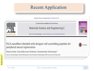 RohitGurav*
Recent Application
2619-11-2016 PLGA: Biodegradable Polymer
 