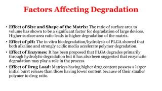 Plga Matrix PLGA Role in Biopharmaceutics | PPTX