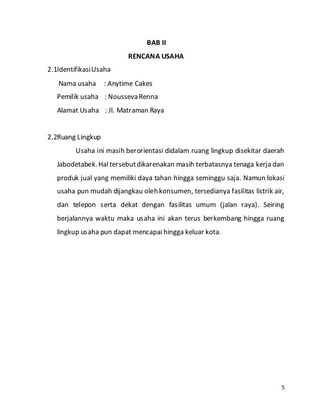 Makalah Plh Membuat Usaha Kue