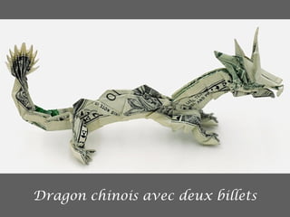 Dragon chinois avec deux billets
 