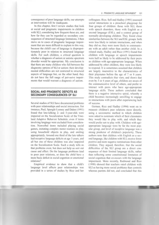 Pragmatic language impairment in relation to autism and SLI | PDF