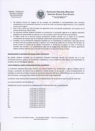 Pliego cafetería 2019