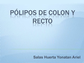 PÓLIPOS DE COLON Y
      RECTO




      Salas Huerta Yonatan Ariel
 