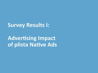 plista Native Ads Survey