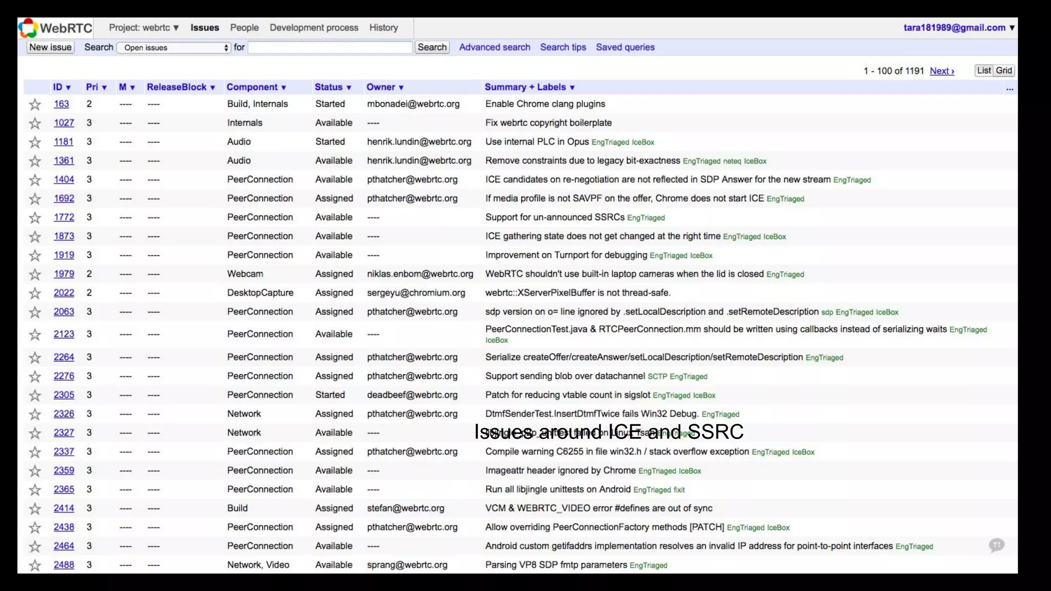 Issues around ICE and SSRC
 