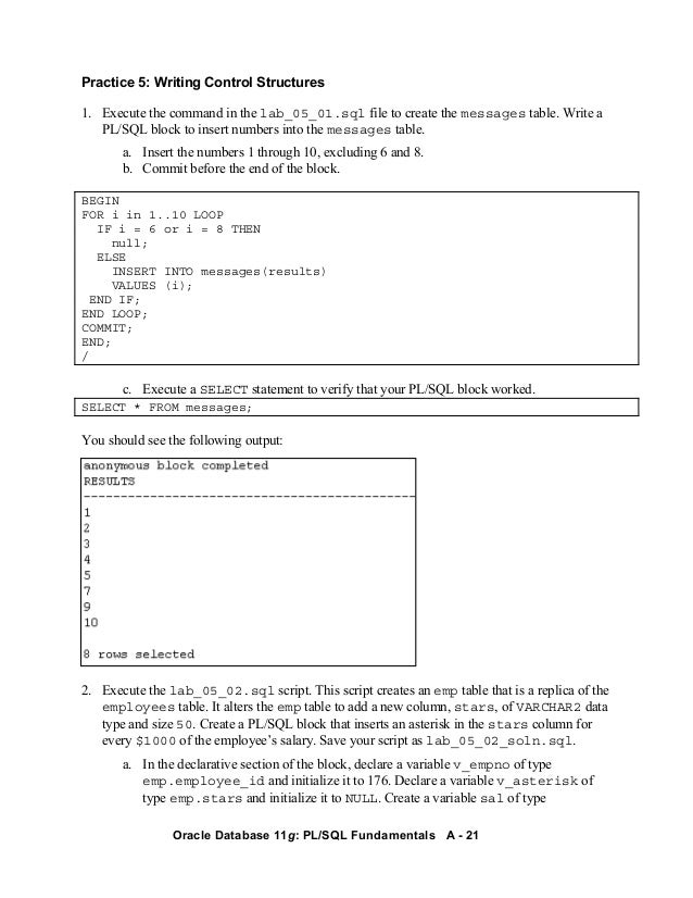 To write a anonymous bolck in sql oracle