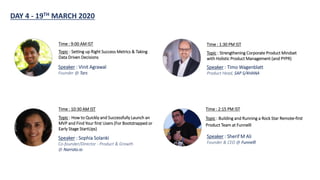 Product Lessons Learned Conference 2020 agenda | PDF