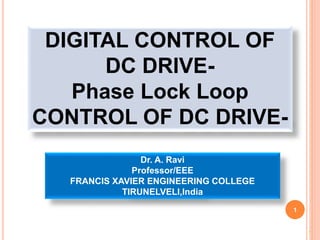 Phase Lock Loop control of dc drive