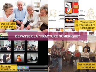 "Numérique"
Des raisons
                                            ne veut pas dire
et des pairs
                                                "ordinateur"


               DEPASSER LA "FRACTURE NUMERIQUE"




                                              Des adoptions
Echange                                         inattendues
et médiation
 