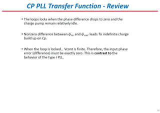 30
CP PLL Transfer Function - Review
 