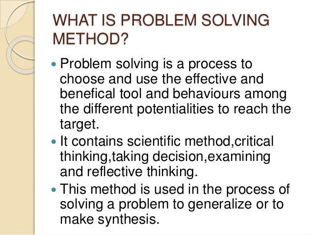 problem solving method of teaching advantages