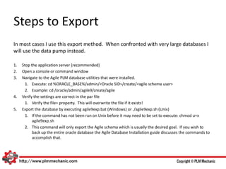 How to Export the Agile PLM Database | PPTX