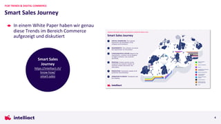 In einem White Paper haben wir genau
diese Trends im Bereich Commerce
aufgezeigt und diskutiert
Smart Sales Journey
PLM TRENDS & DIGITAL COMMERCE
4
Smart Sales
Journey
https://intelliact.ch/
know-how/
smart-sales
 