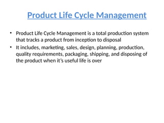 Product life cycle management presentation | PPTX