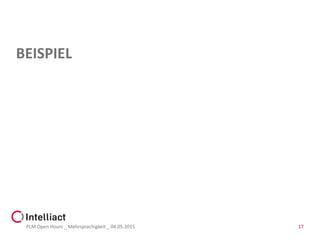 BEISPIEL
PLM Open Hours _ Mehrsprachigkeit _ 04.05.2015 17
 