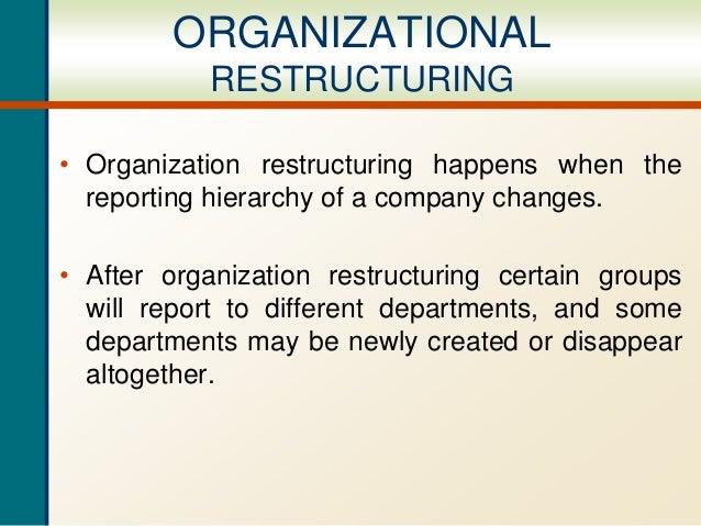 How to write a reorganization plan
