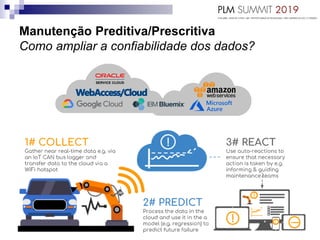 Manutenção Preditiva/Prescritiva
Como ampliar a confiabilidade dos dados?
 