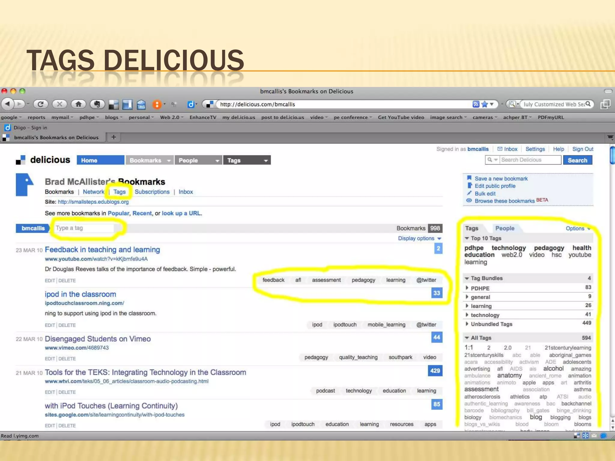 TAGS Delicious