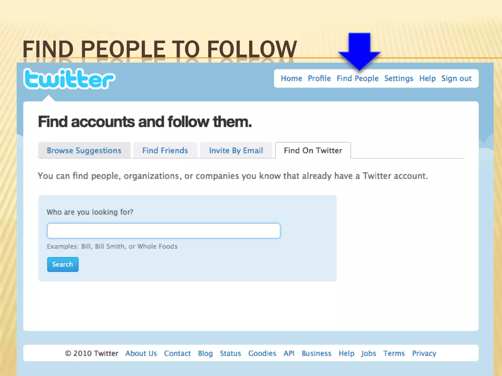 Find people to follow