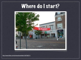 Where do I start?




http://www.flickr.com/photos/tscarlisle/129708271/
 