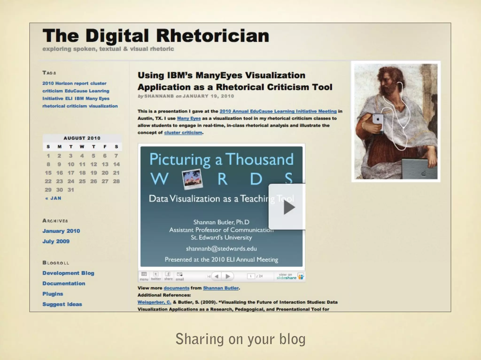 Sharing on your blog
 