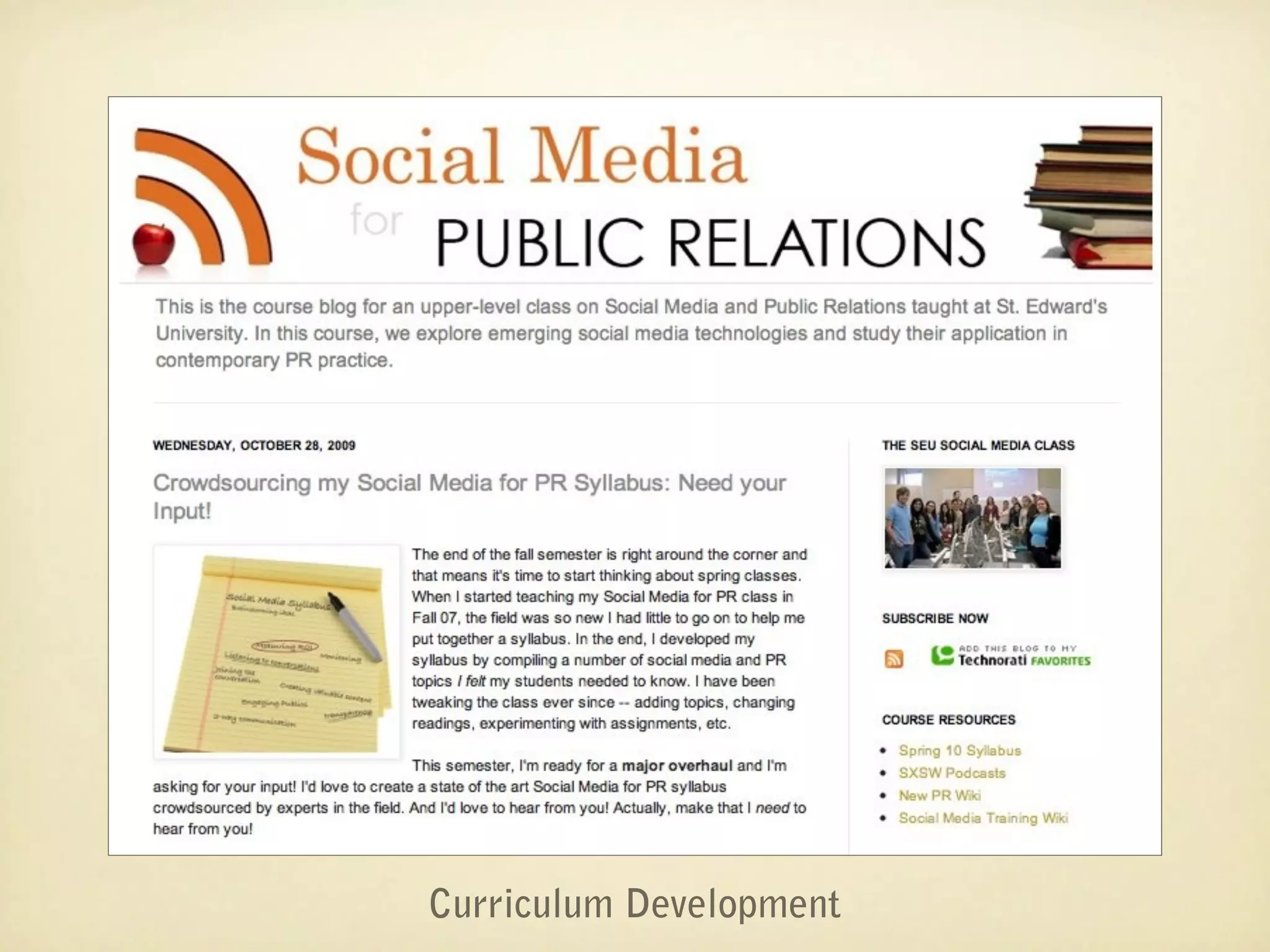 Curriculum Development
 