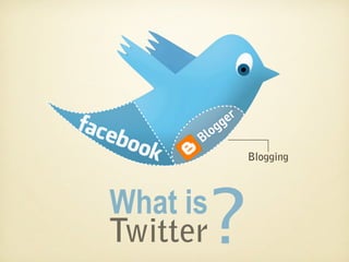 Blogging



What is
Twitter   ?
 
