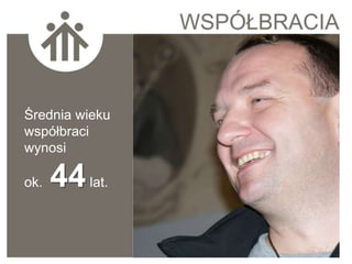 Średnia wieku
współbraci
wynosi

ok.   44 lat.
 