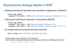 PLNOG14: Nowości w protokole BGP, optymalizacja routingu na brzegu sieci - Łukasz Bromirski