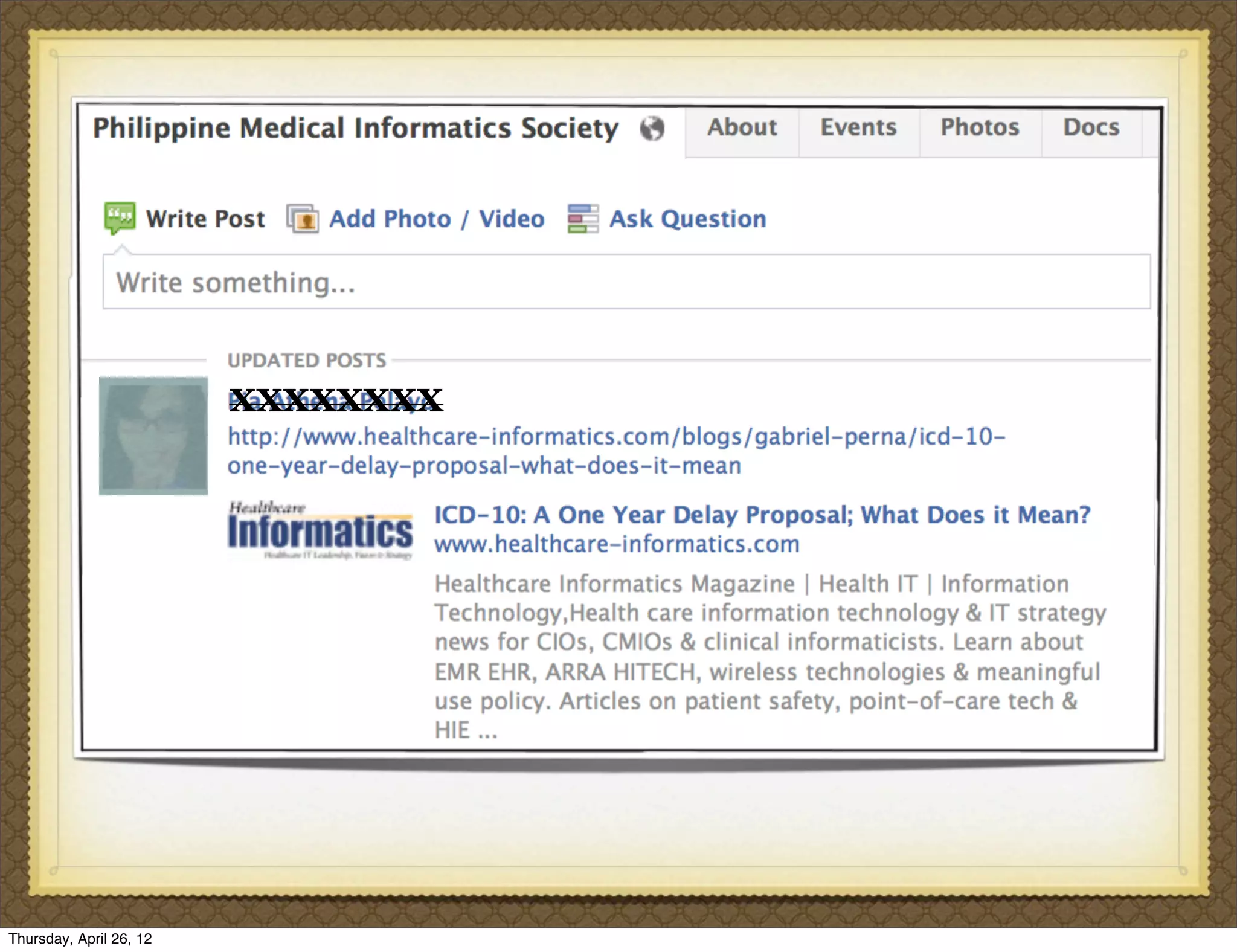 XXXXXXXX




Thursday, April 26, 12
 