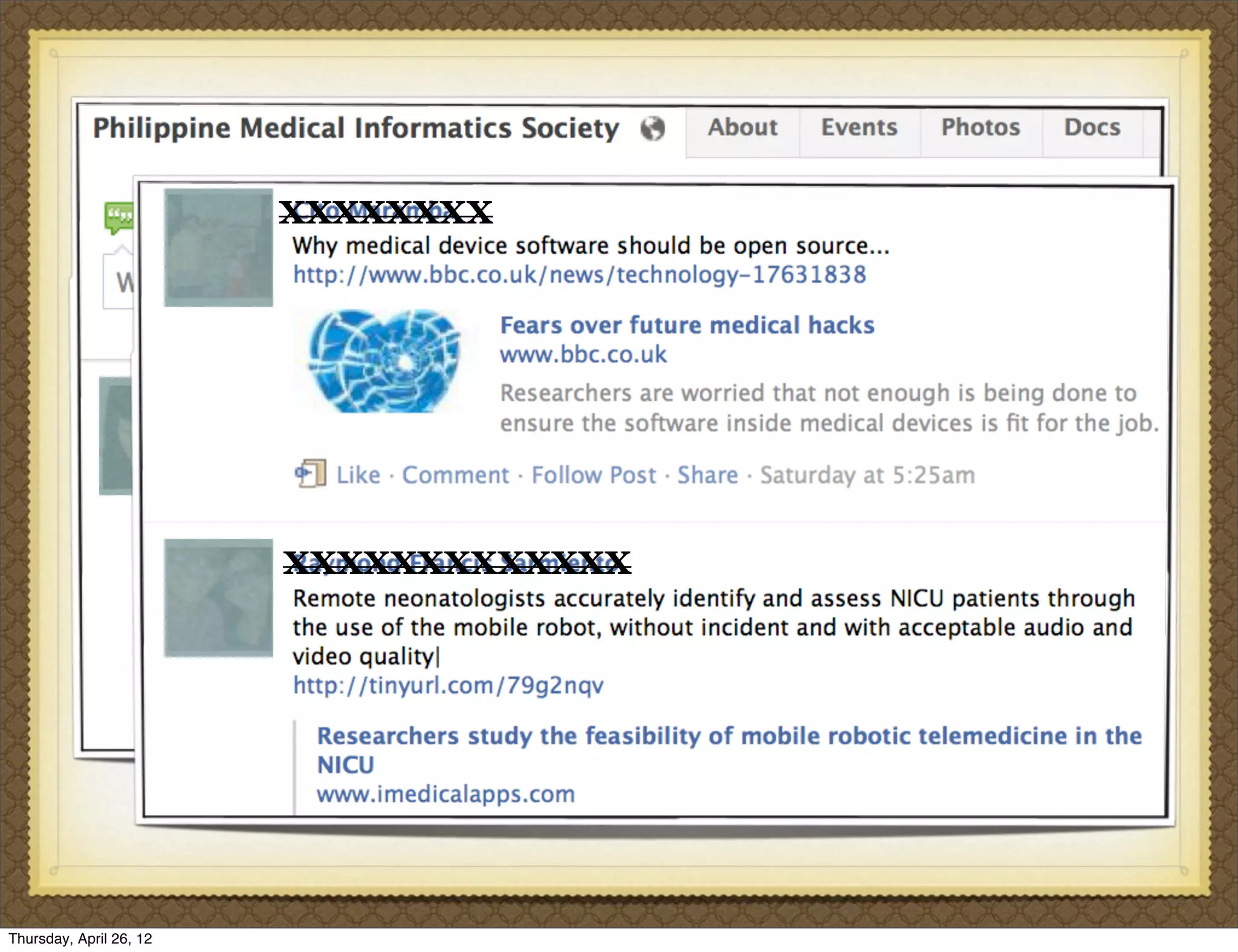 XXXXXXXX




                         XXXXXXXX



                           XXXXXXXXXXXXX




Thursday, April 26, 12
 