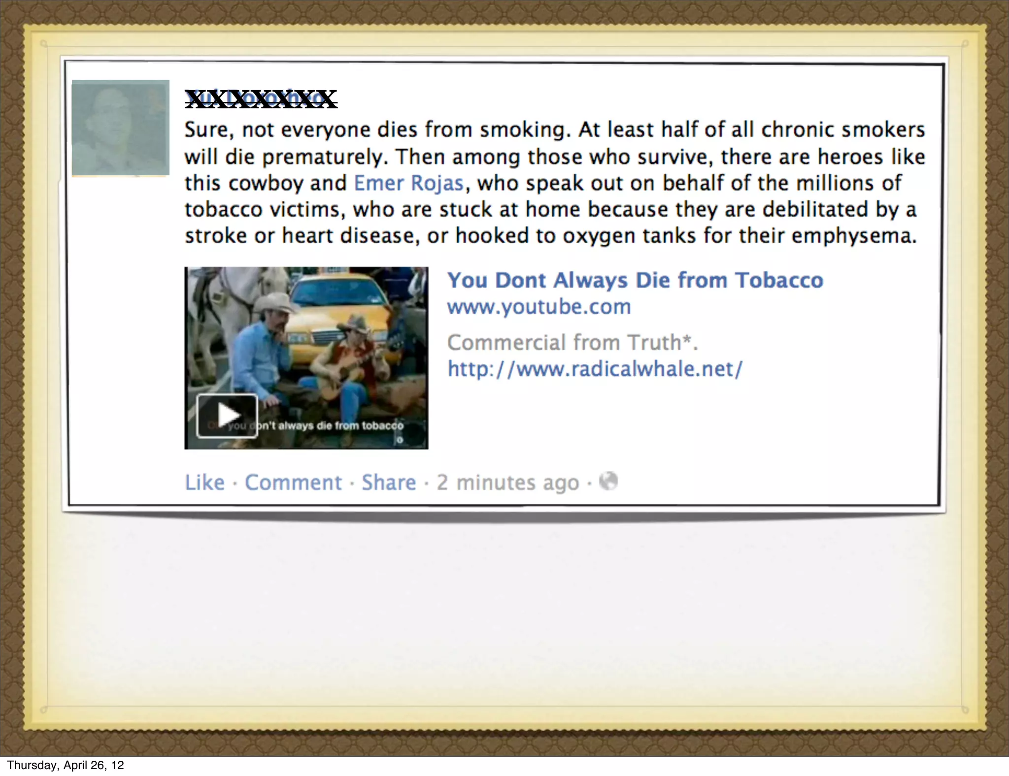 XXXXXXX




Thursday, April 26, 12
 