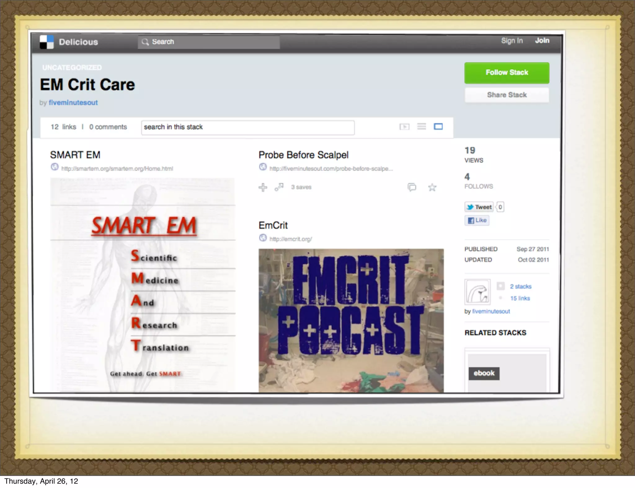 Thursday, April 26, 12
 