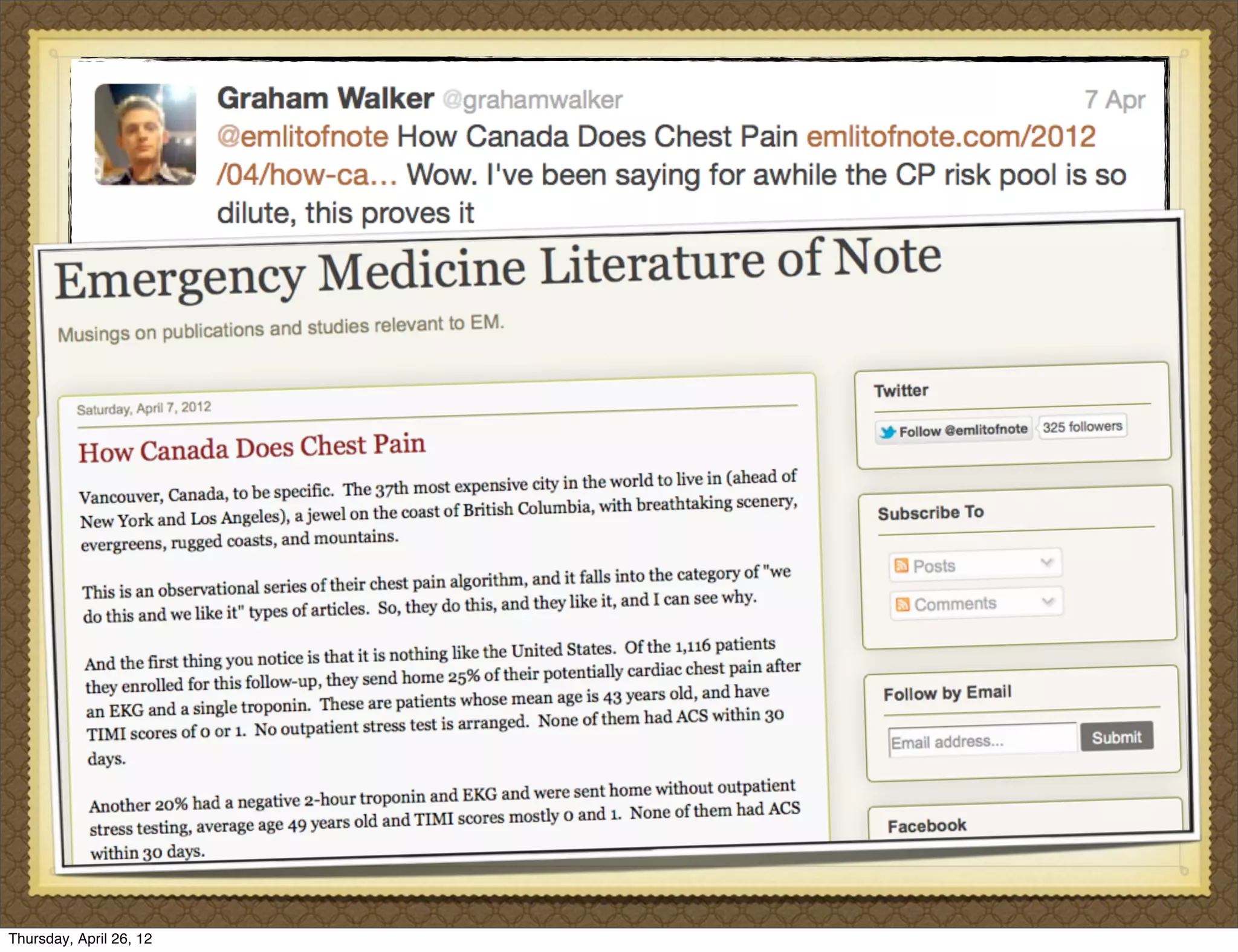 Thursday, April 26, 12
 