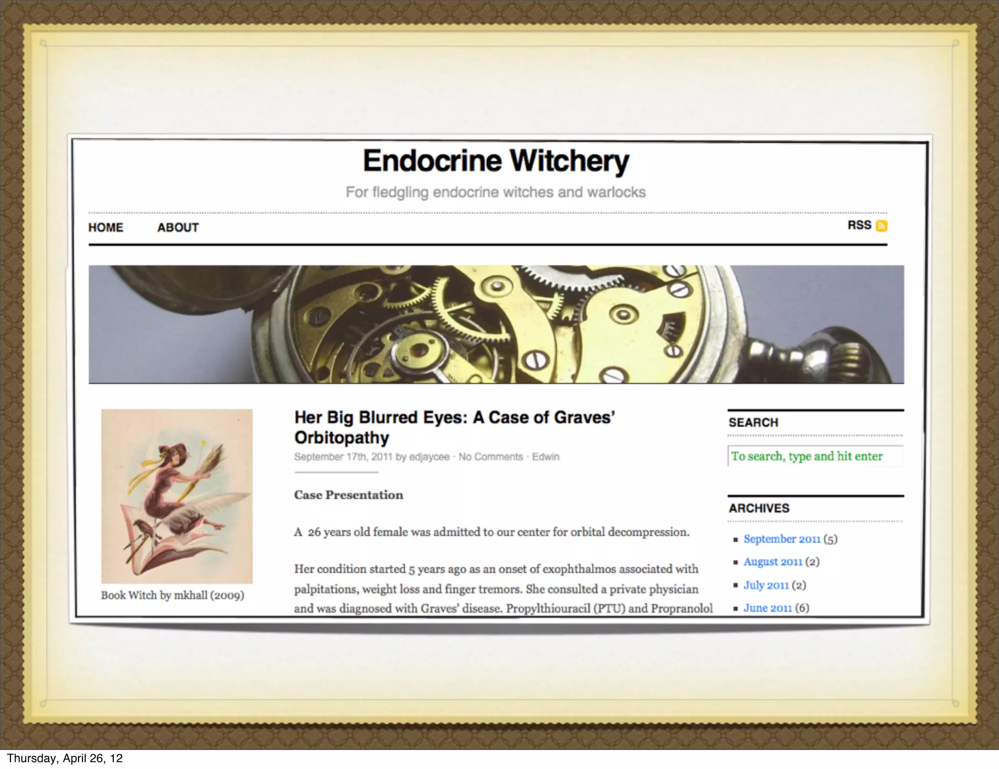 Thursday, April 26, 12
 