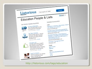 http://listorious.com/tags/education
 