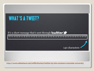 http://www.slideshare.net/raffikrikorian/twitter-by-the-numbers-columbia-university
 