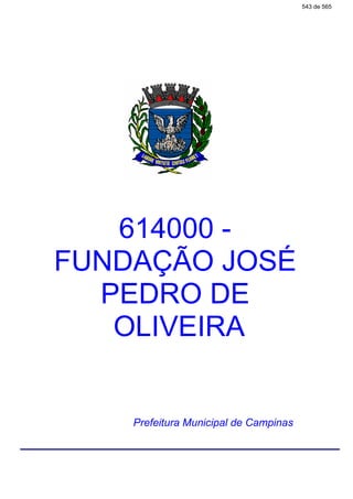 614000 -
FUNDAÇÃO JOSÉ
PEDRO DE
OLIVEIRA
Prefeitura Municipal de Campinas
543 de 565
 