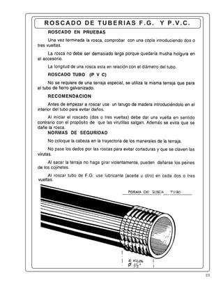 23
ROSCADO DE TUBERIAS F.G. Y P.V.C.
 