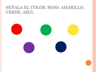 SEÑALA EL COLOR: ROJO, AMARILLO,
VERDE, AZUL