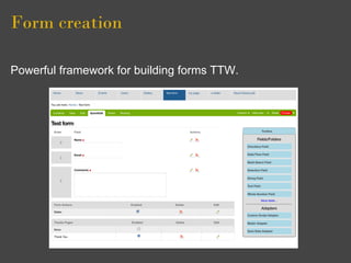 Form creation

Powerful framework for building forms TTW.
 