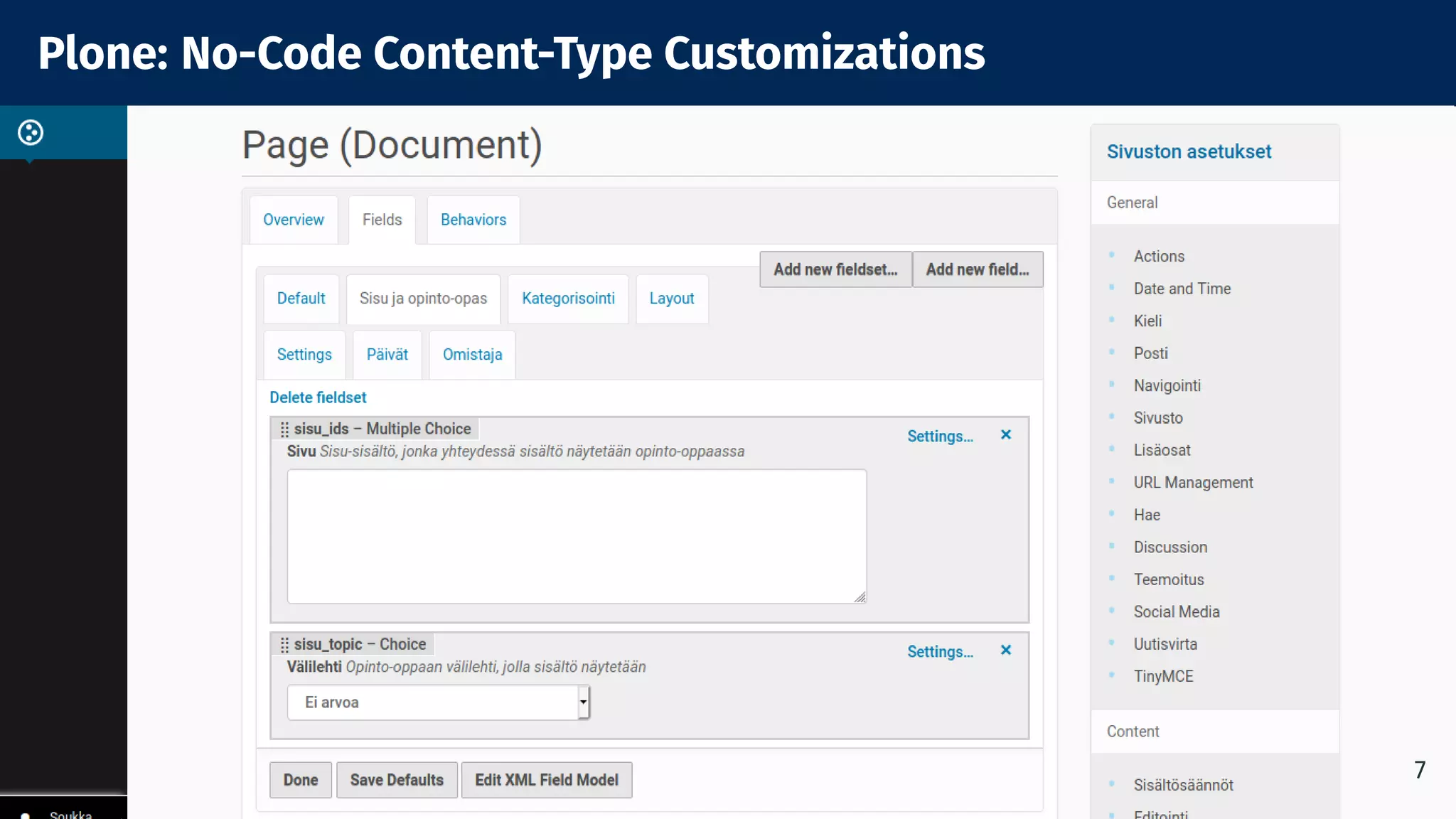 Plone: No-Code Content-Type Customizations
7
 