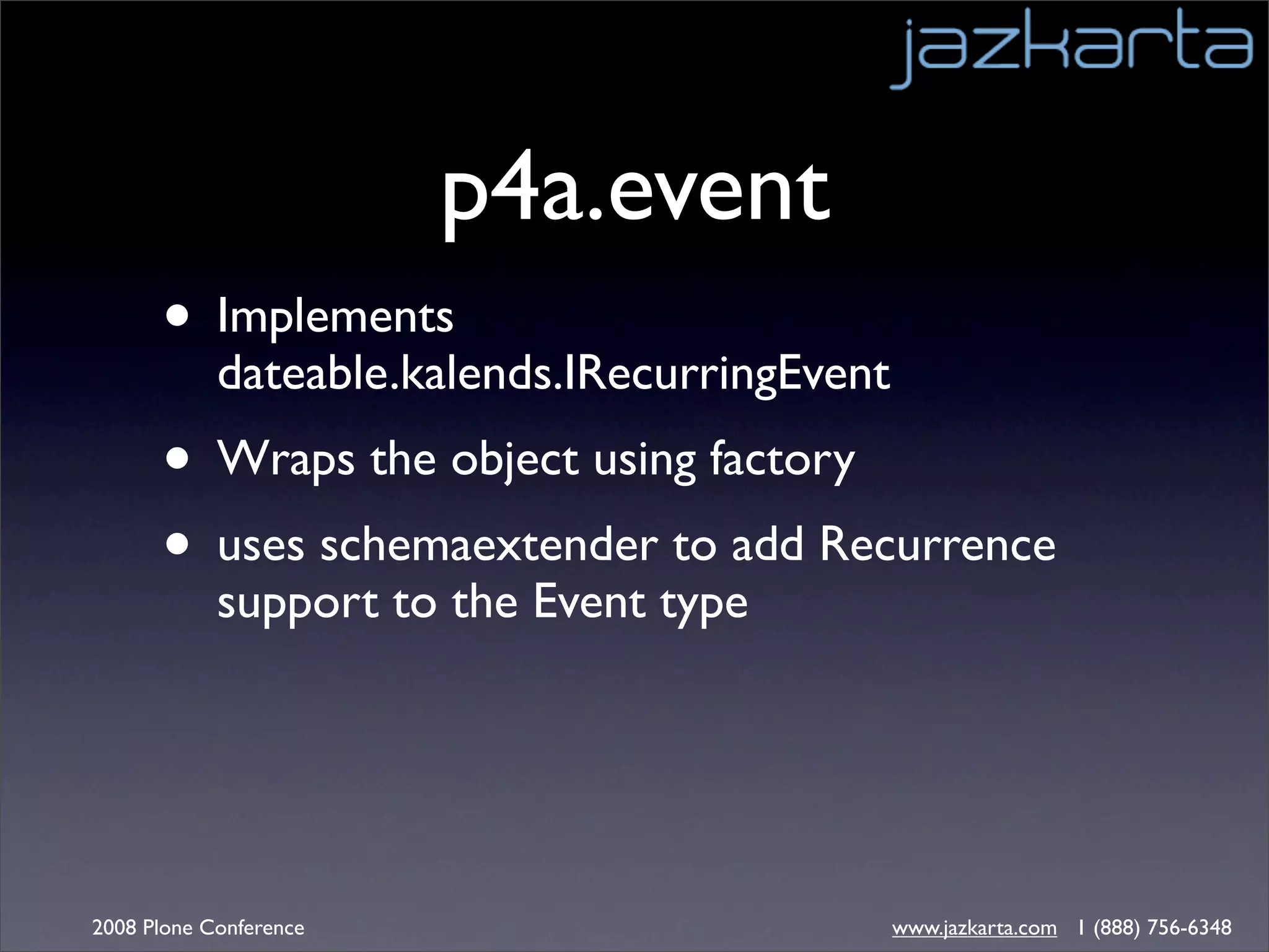 Getting Dates with Plone - Plone Conference 2008