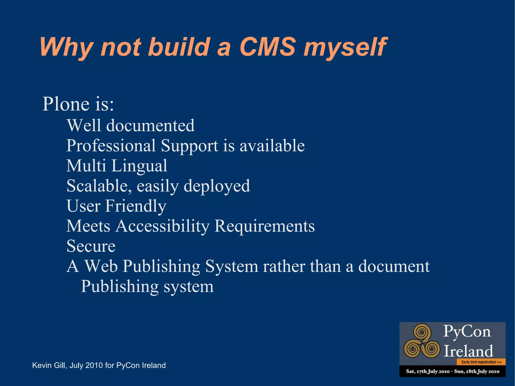 Re-introduced to Plone 2009 